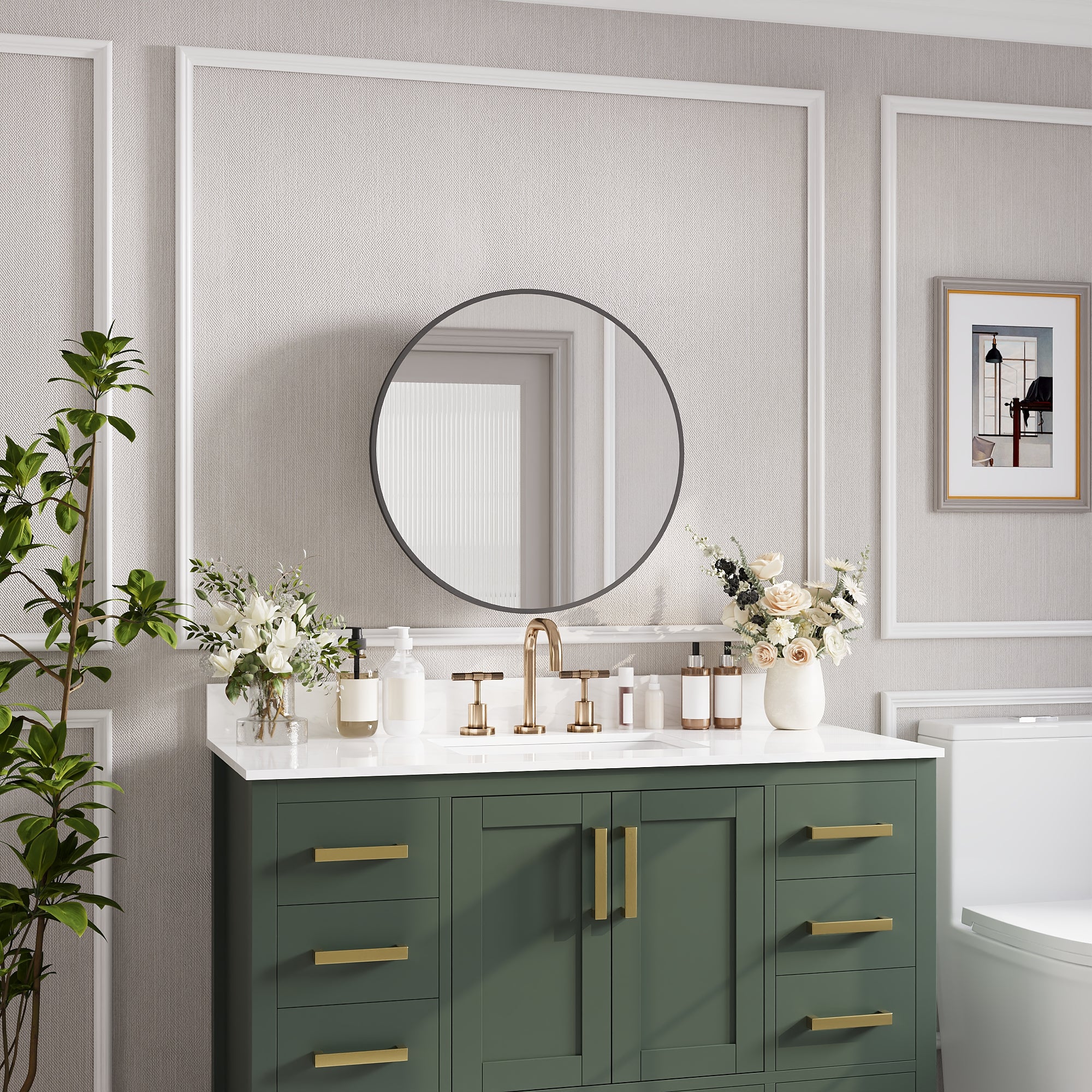 DeerValley round 24 inch medicine cabinet