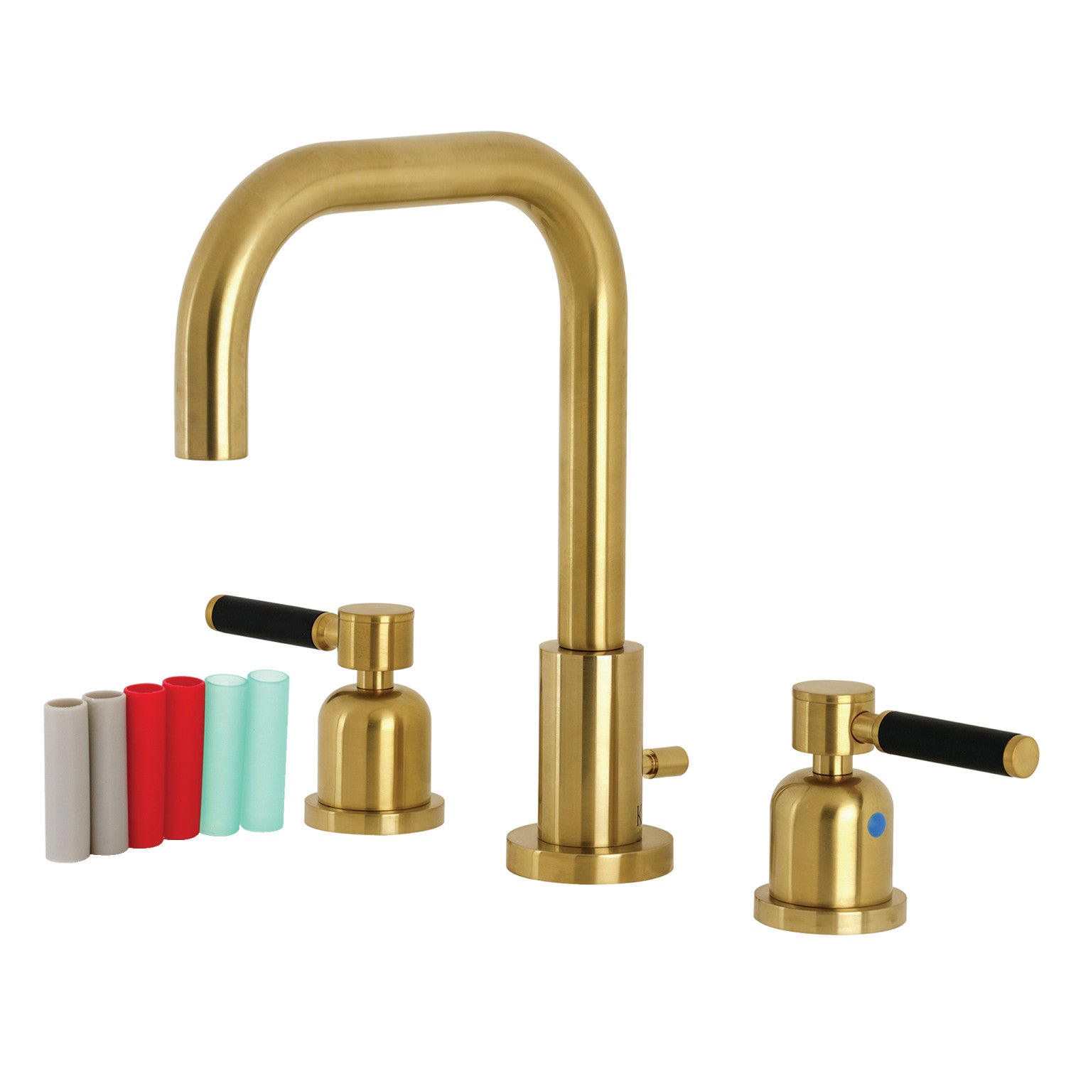 Kaiser widespread faucet in brushed brass