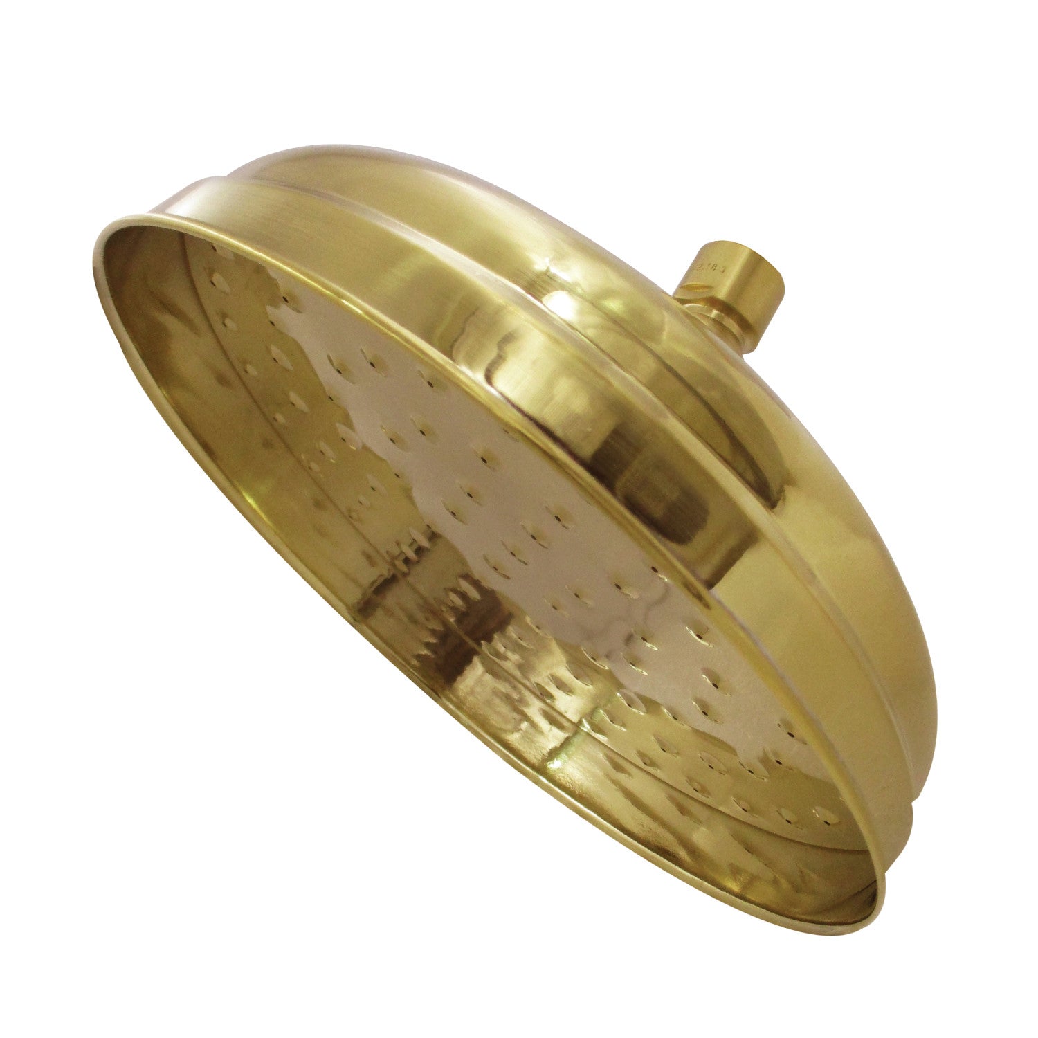 Raindrop round shower head in brushed brass