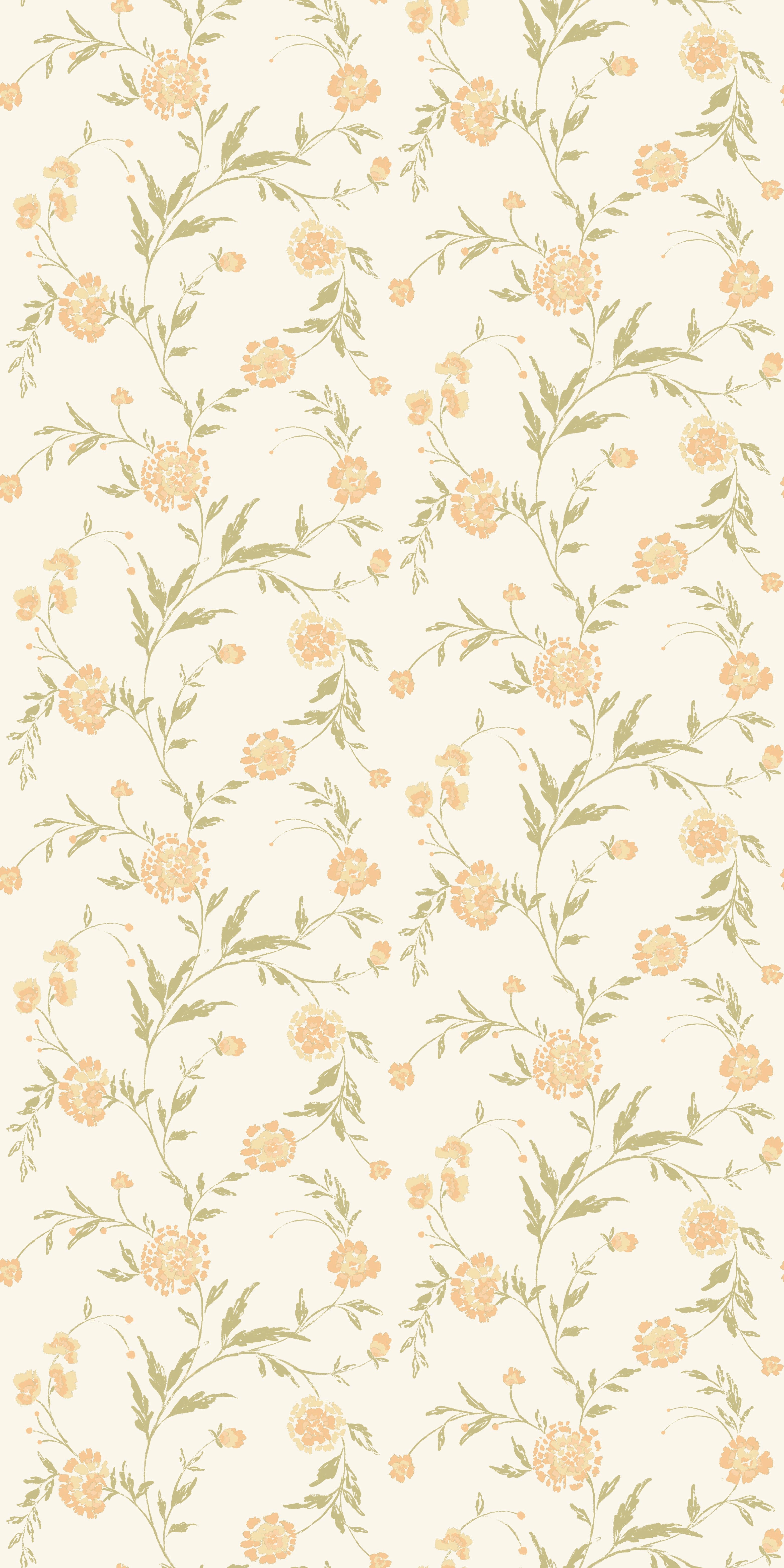 Waverly wallpaper in Melon